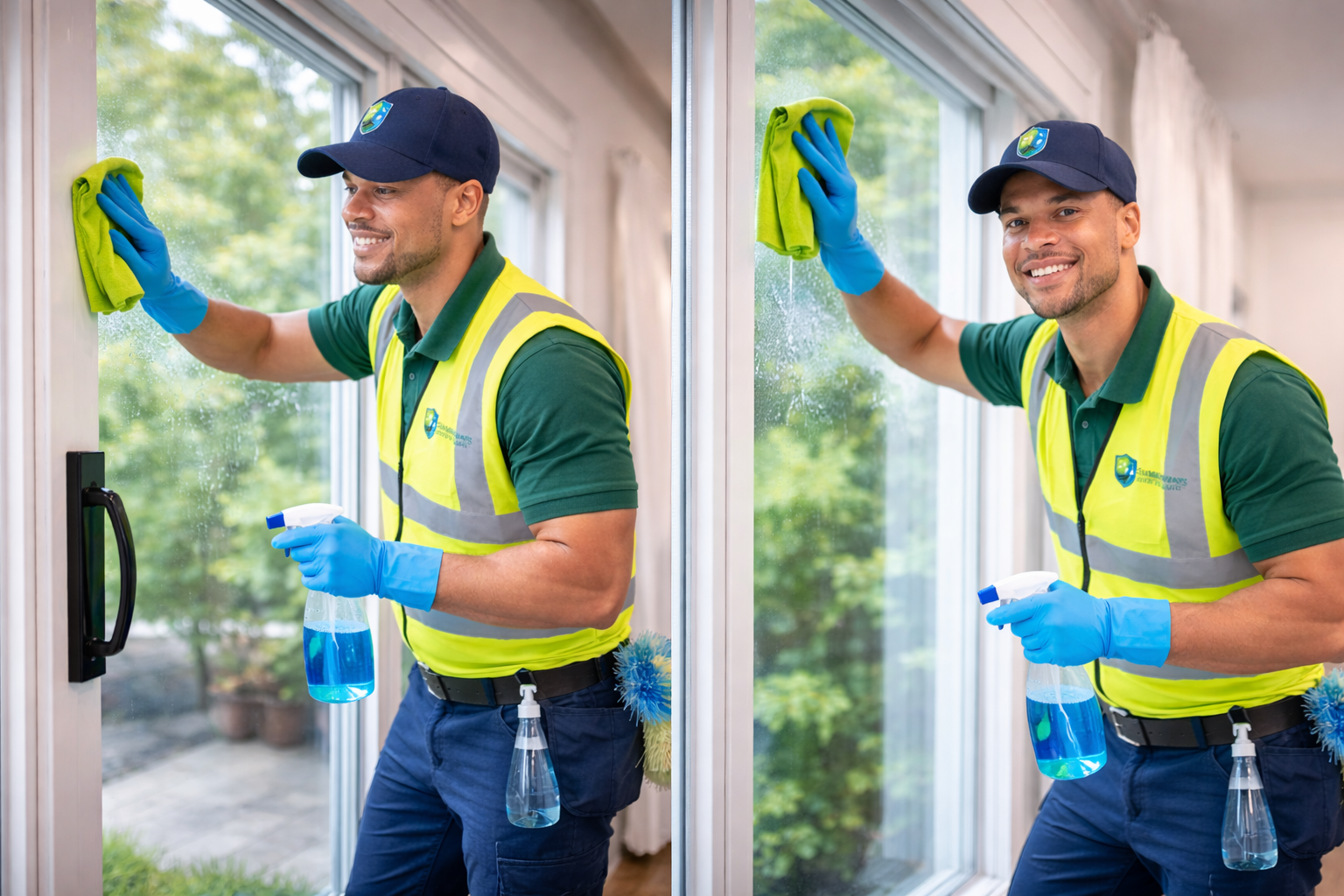 Professional cleaner cleaning a home